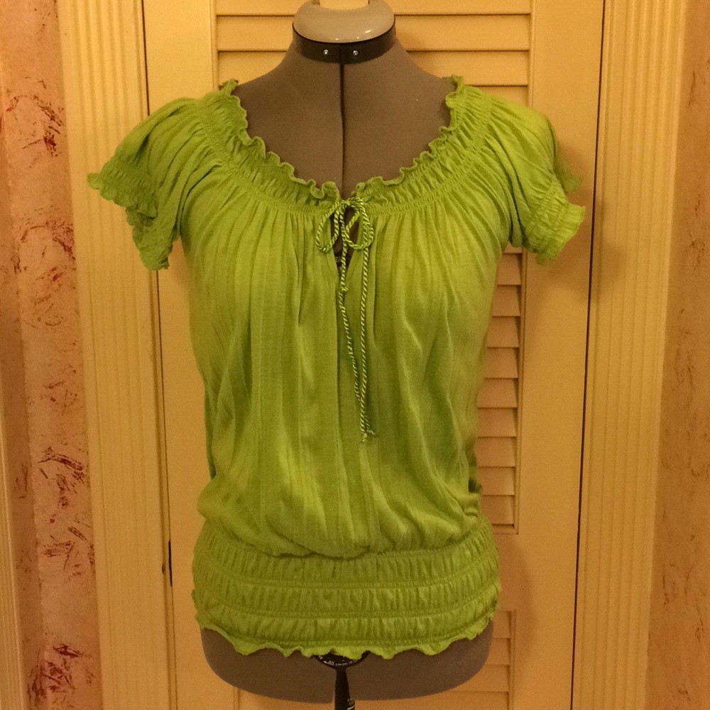 Lime green boho top